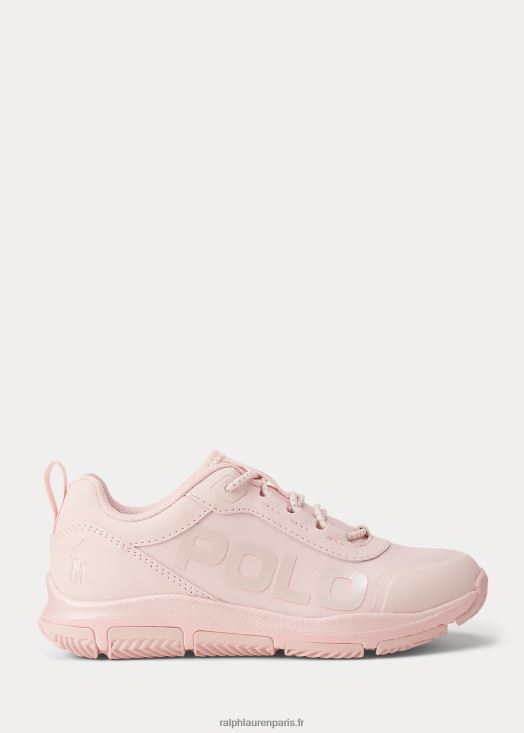 sneaker ps en similicuir tech racer 46T60T9985 enfants Ralph Lauren ballet rose
