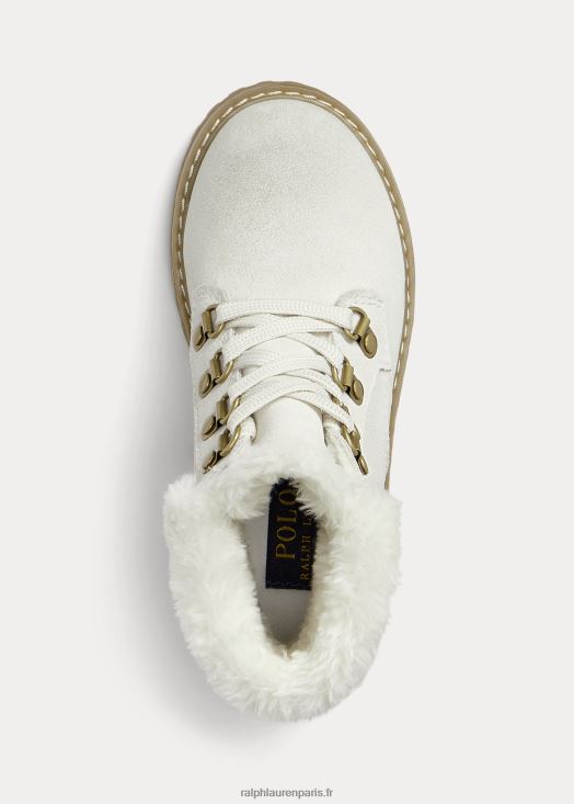 botte en daim imitation shearling burnley 46T60T7654 enfants Ralph Lauren daim crème