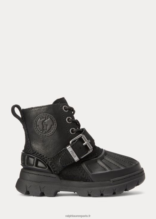 botte haute en daim oslo 46T60T6696 enfants Ralph Lauren noir sur noir