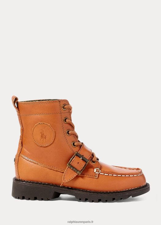 bottes ranger hi ii en cuir 46T60T9896 enfants Ralph Lauren cuir bruni beige