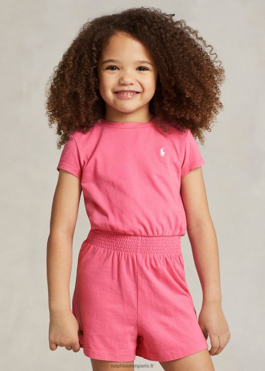 barboteuse en jersey de coton 46T60T7357 enfants Ralph Lauren rose du désert