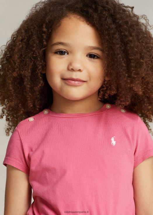 barboteuse en jersey de coton 46T60T7357 enfants Ralph Lauren rose du désert
