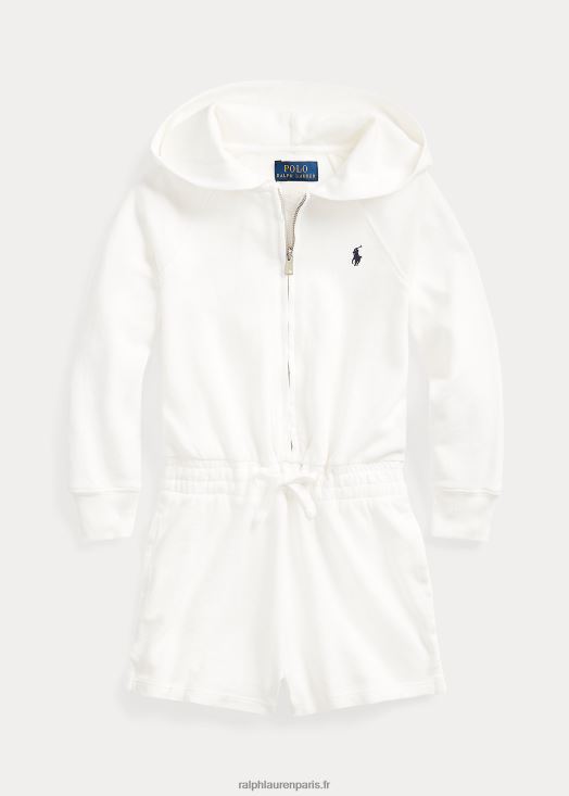 barboteuse spa à manches longues en molleton éponge 46T60T7400 enfants Ralph Lauren lavage de pont blanc