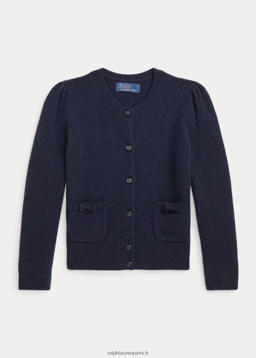 cardigan en cachemire à nœud 46T60T6891 enfants Ralph Lauren marine raffinée