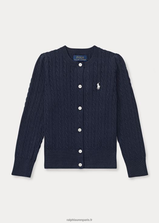 cardigan en coton à mini torsades 46T60T6937 enfants Ralph Lauren chasseur marine