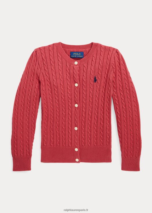 cardigan en coton à mini torsades 46T60T6940 enfants Ralph Lauren piment