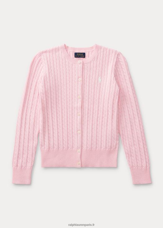 cardigan en coton à mini torsades 46T60T7240 enfants Ralph Lauren rose