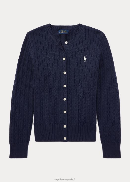 cardigan en coton à mini torsades 46T60T7241 enfants Ralph Lauren chasseur marine