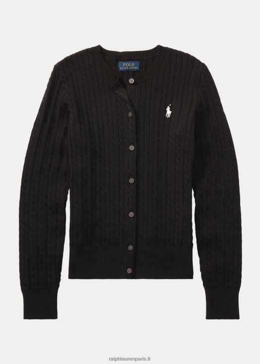 cardigan en coton à mini torsades 46T60T7242 enfants Ralph Lauren noir