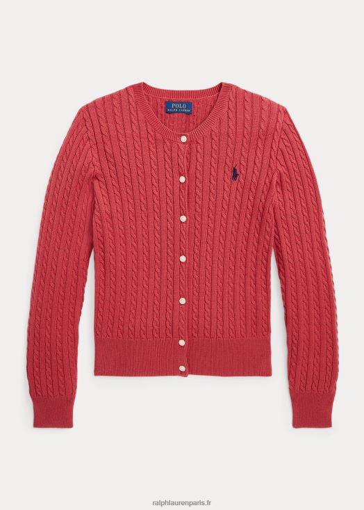 cardigan en coton à mini torsades 46T60T7245 enfants Ralph Lauren piment