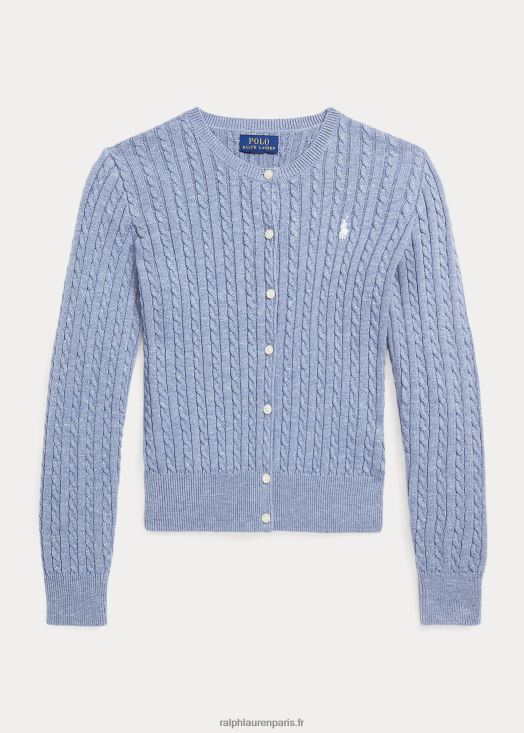 cardigan en coton à mini torsades 46T60T7246 enfants Ralph Lauren bruyère hippocampe