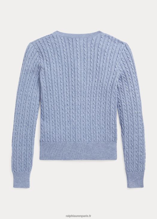 cardigan en coton à mini torsades 46T60T7246 enfants Ralph Lauren bruyère hippocampe