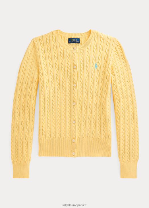 cardigan en coton à mini torsades 46T60T7247 enfants Ralph Lauren maïs jaune