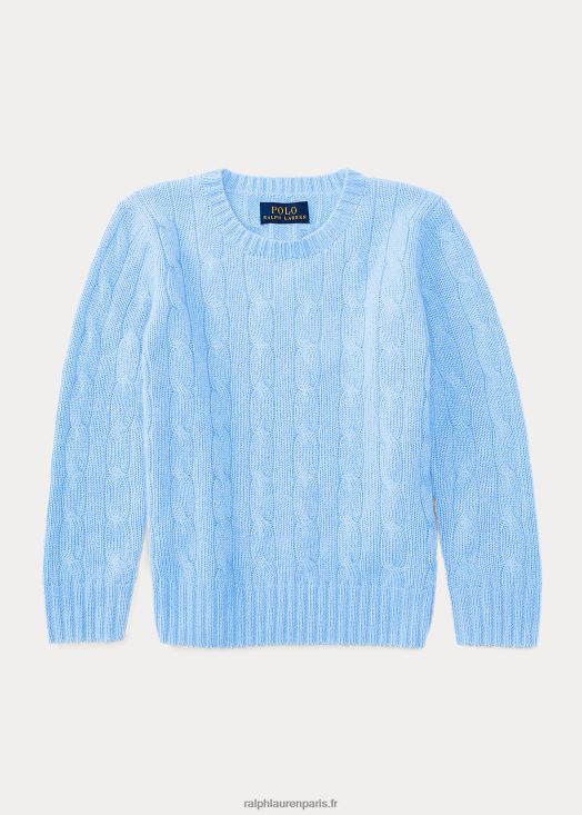 l'iconique pull en cachemire torsadé 46T60T5718 enfants Ralph Lauren nouveau bleu champ de litière