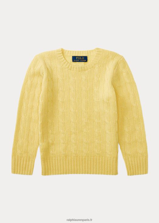 l'iconique pull en cachemire torsadé 46T60T5721 enfants Ralph Lauren beekman jaune