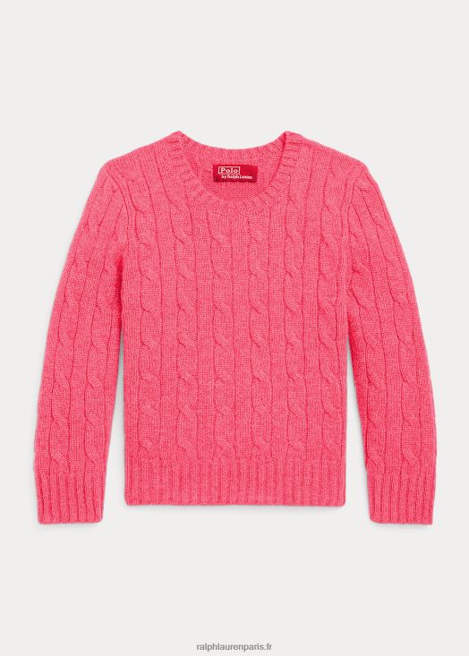 l'iconique pull en cachemire torsadé 46T60T5722 enfants Ralph Lauren terre rose
