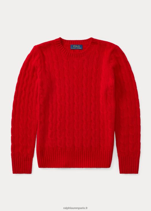 l'iconique pull en cachemire torsadé 46T60T6209 enfants Ralph Lauren rl 2000 rouge