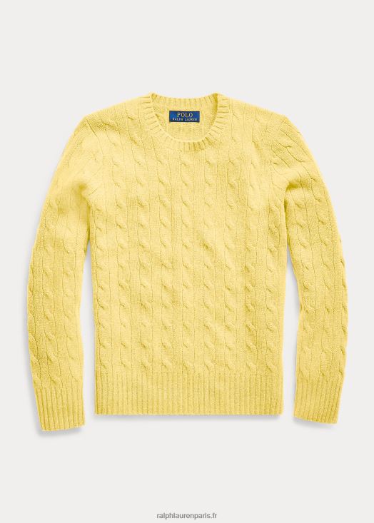l'iconique pull en cachemire torsadé 46T60T6211 enfants Ralph Lauren beekman jaune