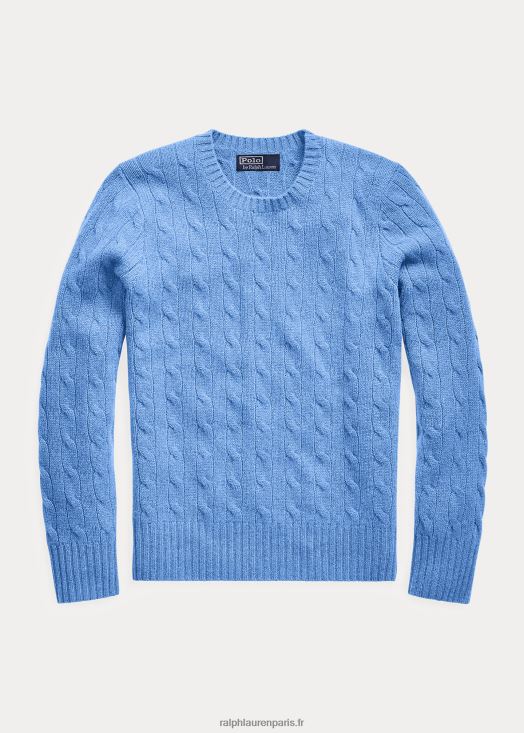 l'iconique pull en cachemire torsadé 46T60T6212 enfants Ralph Lauren nouveau bleu champ de litière