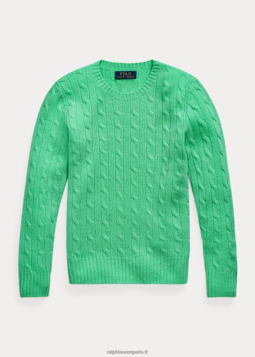 l'iconique pull en cachemire torsadé 46T60T6219 enfants Ralph Lauren timon vert