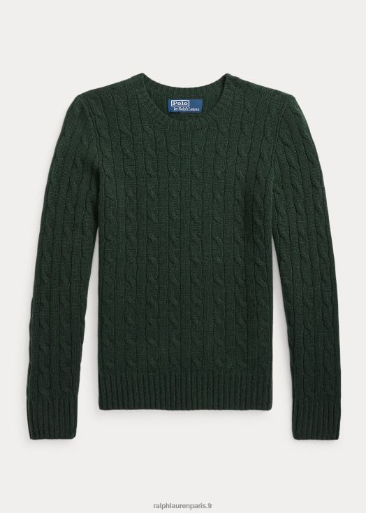 l'iconique pull en cachemire torsadé 46T60T6220 enfants Ralph Lauren agate mousse