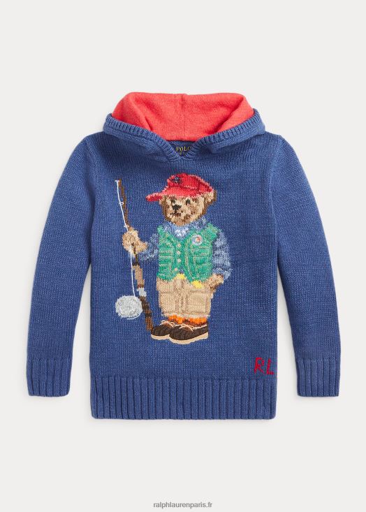 pull à capuche en coton polo bear 46T60T9766 enfants Ralph Lauren vieux royal