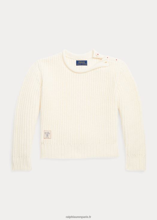 pull col roulé en coton 46T60T7454 enfants Ralph Lauren crème de club