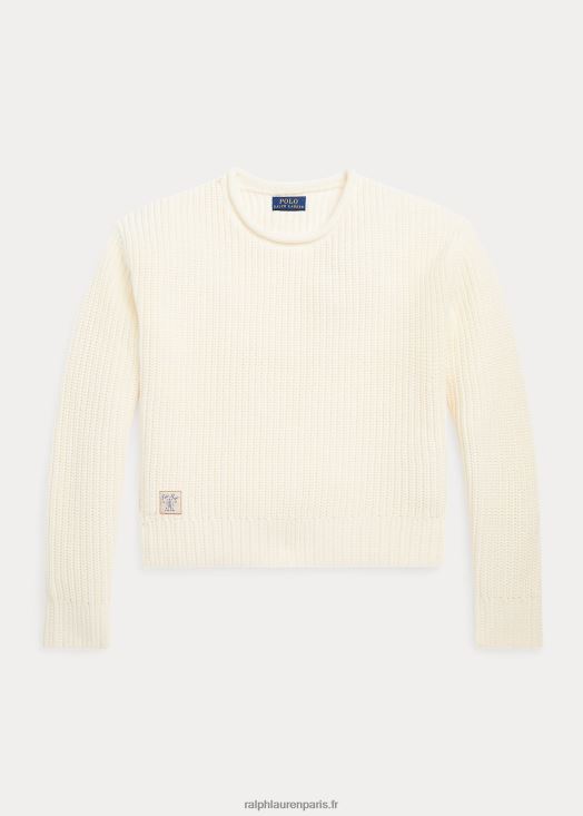 pull col roulé en coton 46T60T7599 enfants Ralph Lauren crème de club