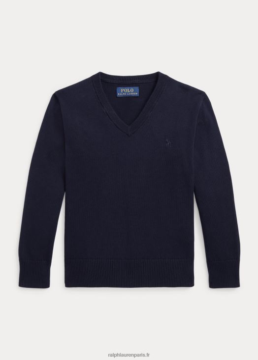pull col v en coton 46T60T5863 enfants Ralph Lauren marine rl