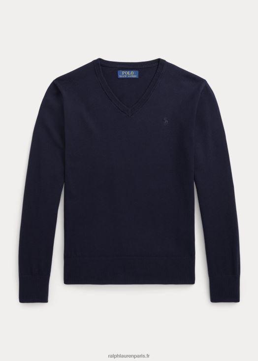pull col v en coton 46T60T6242 enfants Ralph Lauren marine rl