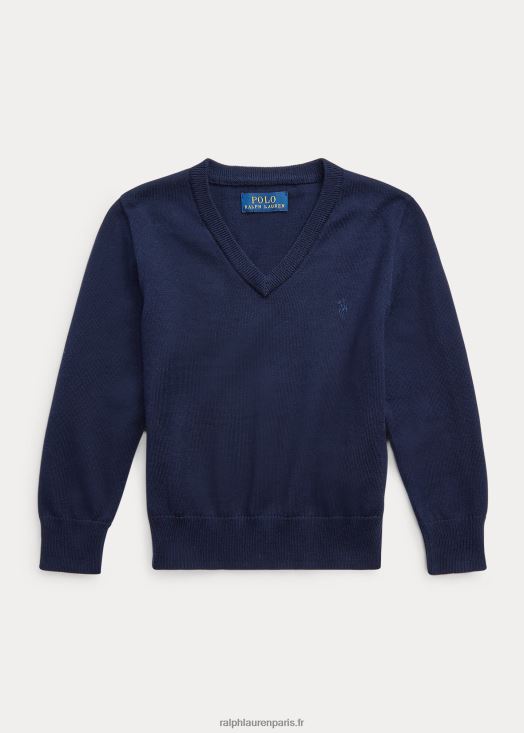 pull col v en coton 46T60T6301 enfants Ralph Lauren marine rl - Cliquez sur l'image pour la fermer