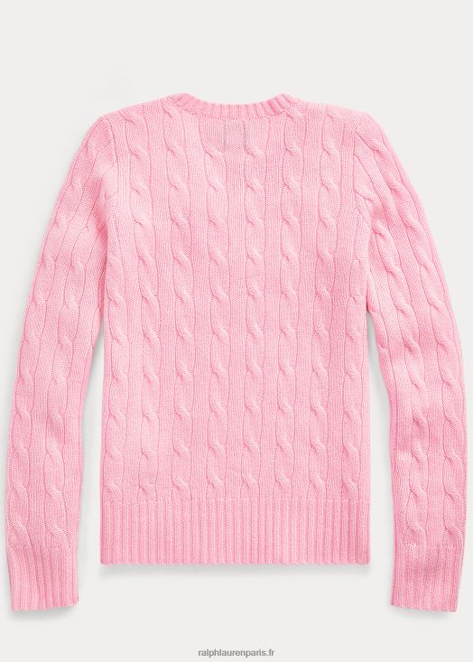 pull en cachemire à torsades 46T60T7192 enfants Ralph Lauren rose carmel