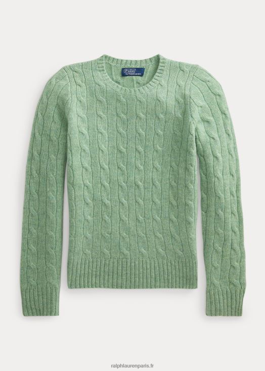 pull en cachemire à torsades 46T60T7197 enfants Ralph Lauren écume de mer