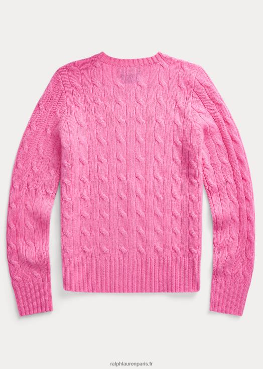 pull en cachemire à torsades 46T60T7200 enfants Ralph Lauren rose hammond