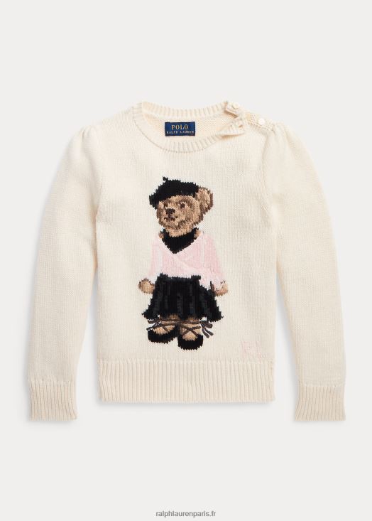 pull en coton mélangé polo bear 46T60T7420 enfants Ralph Lauren crème de club