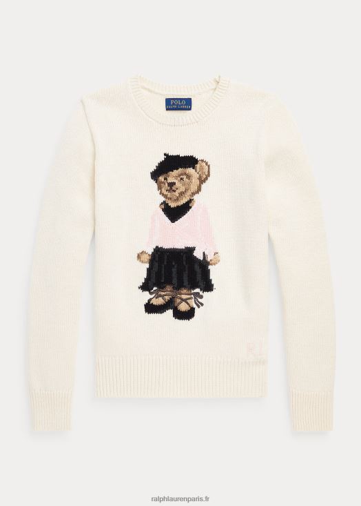 pull en coton mélangé polo bear 46T60T7600 enfants Ralph Lauren crème de club