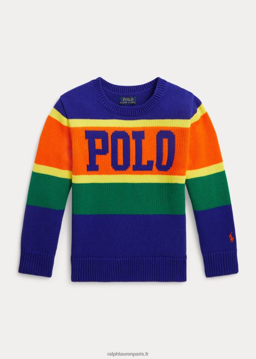 pull en coton à rayures 46T60T9914 enfants Ralph Lauren ville royale multi