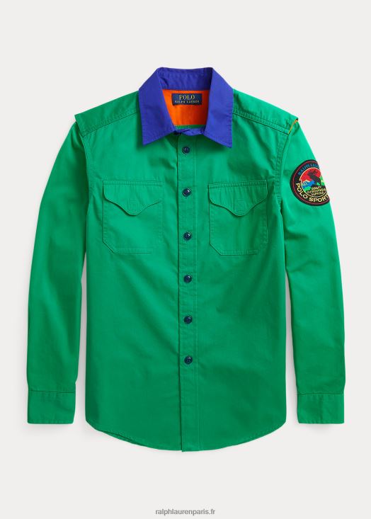chemise de randonnée en sergé 46T60T6154 enfants Ralph Lauren vert chroma
