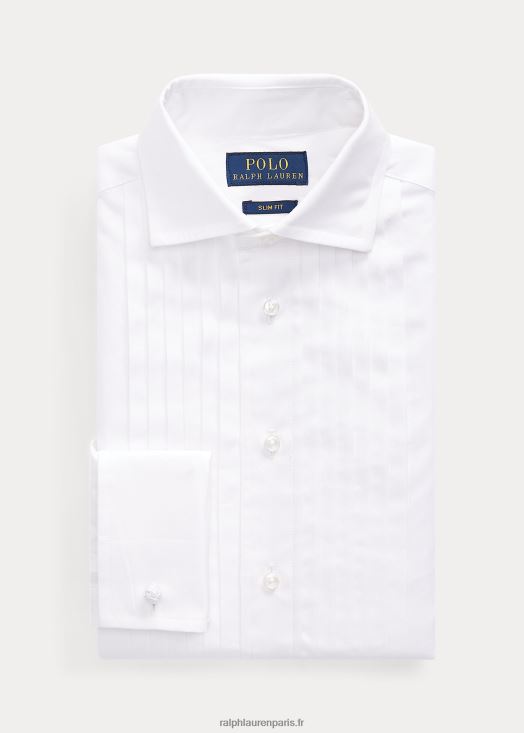 chemise de smoking coupe slim en coton 46T60T5866 enfants Ralph Lauren blanc