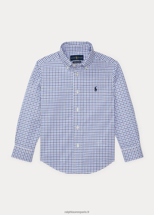 chemise en popeline de coton à carreaux 46T60T5937 enfants Ralph Lauren multi bleu