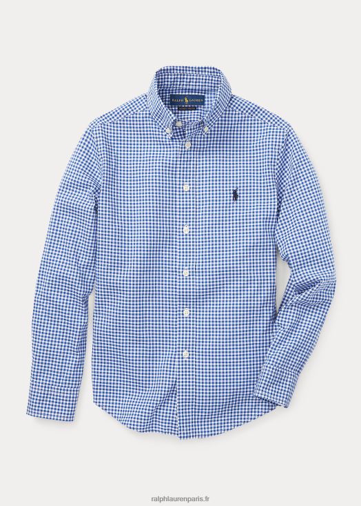 chemise en popeline de coton vichy 46T60T6305 enfants Ralph Lauren multi bleu