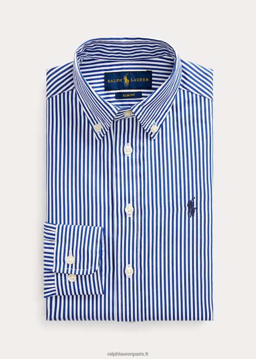 chemise habillée coupe slim en coton à rayures 46T60T5789 enfants Ralph Lauren marine multi