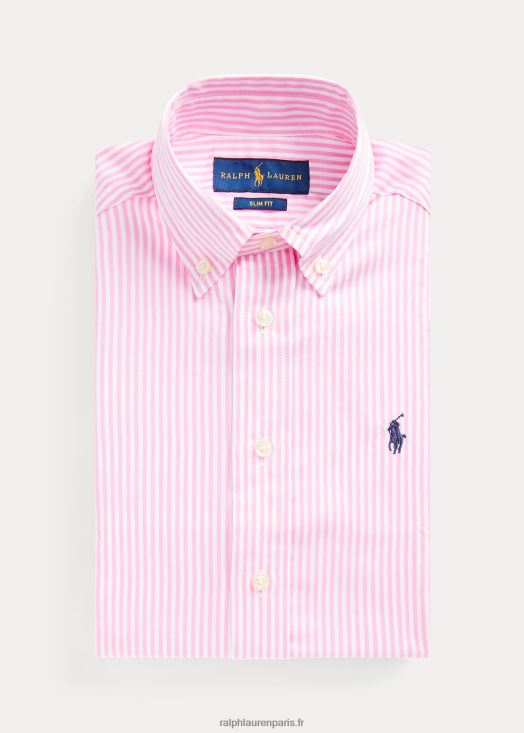 chemise habillée coupe slim en coton à rayures 46T60T5790 enfants Ralph Lauren multicolore rose