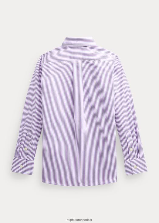 chemise habillée coupe slim en coton à rayures 46T60T5883 enfants Ralph Lauren multicolore violet