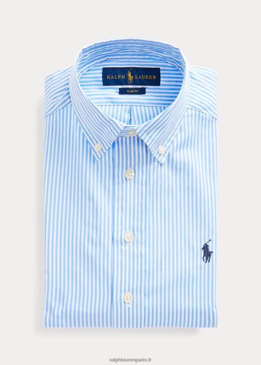 chemise habillée coupe slim en coton à rayures 46T60T9856 enfants Ralph Lauren multi bleu
