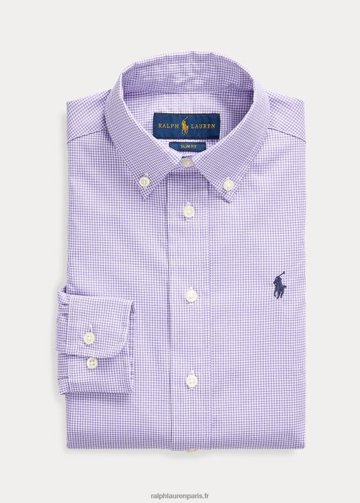 chemise habillée coupe slim en coton vichy 46T60T5807 enfants Ralph Lauren lavande multi