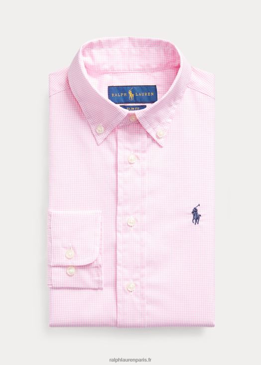 chemise habillée coupe slim en coton vichy 46T60T5816 enfants Ralph Lauren multicolore rose