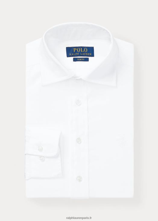 chemise habillée en coton coupe slim 46T60T6264 enfants Ralph Lauren blanc
