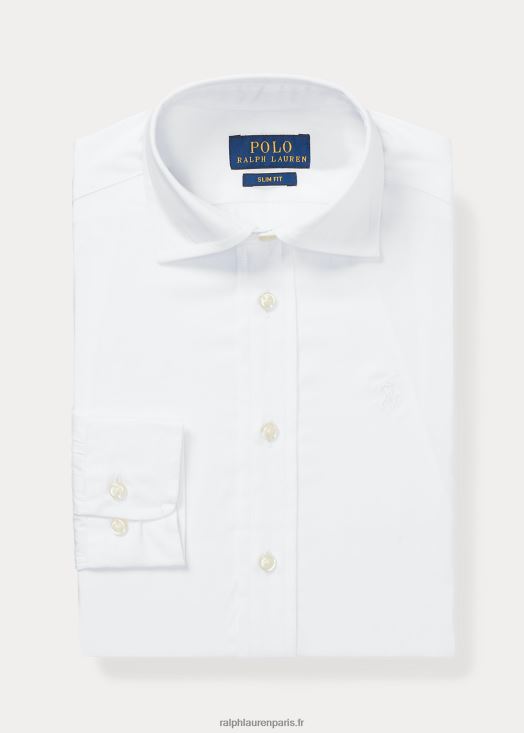 chemise habillée en coton coupe slim regent 46T60T5819 enfants Ralph Lauren blanc