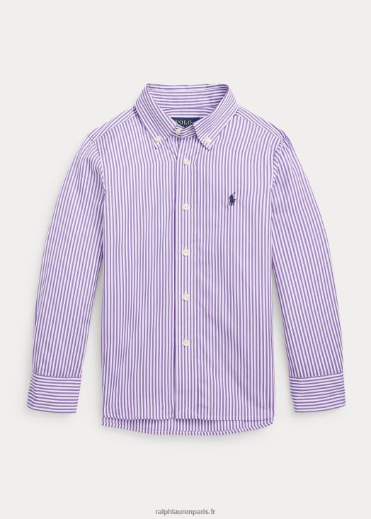 chemise habillée en coton coupe slim regent 46T60T5865 enfants Ralph Lauren multicolore violet